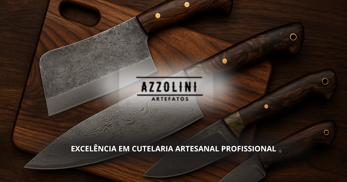 AZZOLINI ARTEFATOS – Excelência em Cutelaria Artesanal Profissional Facas artesanais, cutelos e tábuas únicas, feitas à mão com qualidade premium. Conheça a Artefatos Azzolini e encontre sua peça exclusiva.