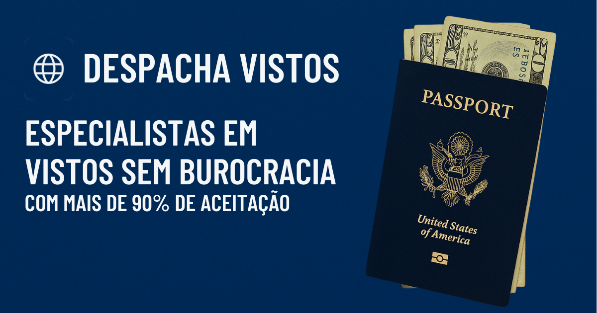Despacha Vistos – Sua Porta de Entrada para o Mundo Sem Burocracia Despacha Vistos: Especialistas em visto americano, canadense e australiano. Processo rápido, sem burocracia e com alta taxa de aprovação.